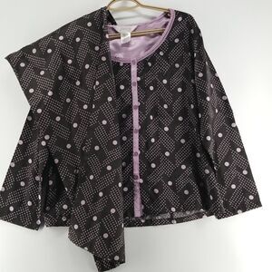 Patricia Lingerie Pajamas Women's Large Soft Purple Polka Dot Long Sleeve